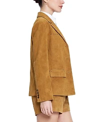 Central Park West Women's Odessa Studded-Leather Boyfriend Blazer