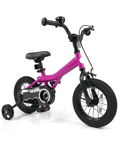 Hongge 12-Inch Kids Bike with Removable Training Wheels Enclosed Chain Guard and Bell Ages 3-4