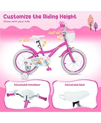 Sugift 16 in Girls Bike with Front Basket and Bell Ages 4-7