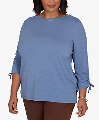 Ruby Rd. Plus Ottoman Boat Neck 3/4-Sleeve Top