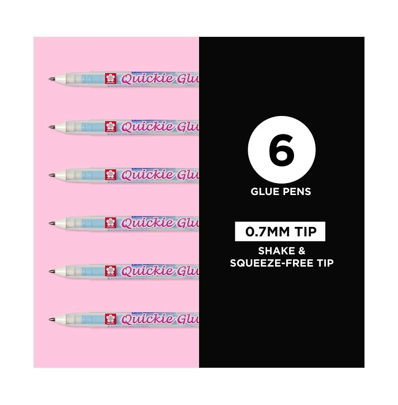 Sakura 6-Piece Quickie Liquid Glue Pen Set