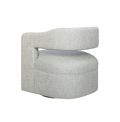 Jofran Lexy Modern Sculpted Curved Upholstered Swivel Accent Chair