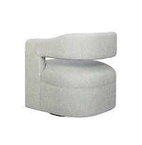 Jofran Lexy Modern Sculpted Curved Upholstered Swivel Accent Chair