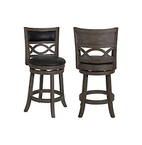 New Classic Furniture Manchester Wood Swivel Counter Stool with Pu Seat