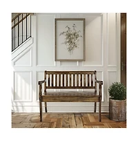 Jofran Artisan's Craft 42" Rustic Farmhouse Distressed Solid Wood Storage Bench