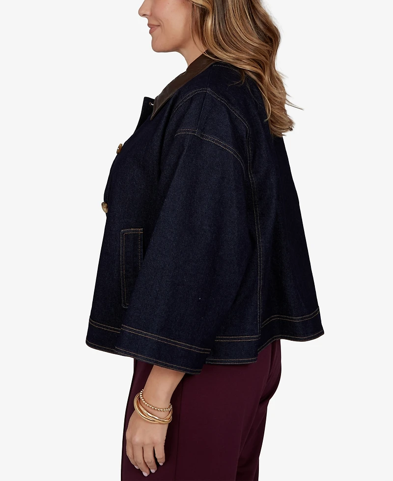 Ruby Rd. Plus Stretch 3/4-Sleeve Denim Jacket
