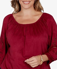 Ruby Rd. Plus Embroidered Scoop Neck Top