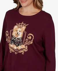 Ruby Rd. Plus Corgi Graphic Long-Sleeve Pullover