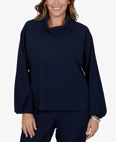 Ruby Rd. Plus Ribbed Cowl Neck Top