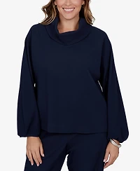 Ruby Rd. Plus Ribbed Cowl Neck Top