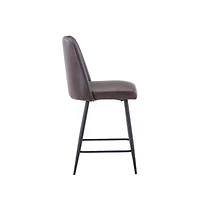 Jofran Mid-Century Modern Faux Leather Upholstered Counter Height Barstool (Set of 2