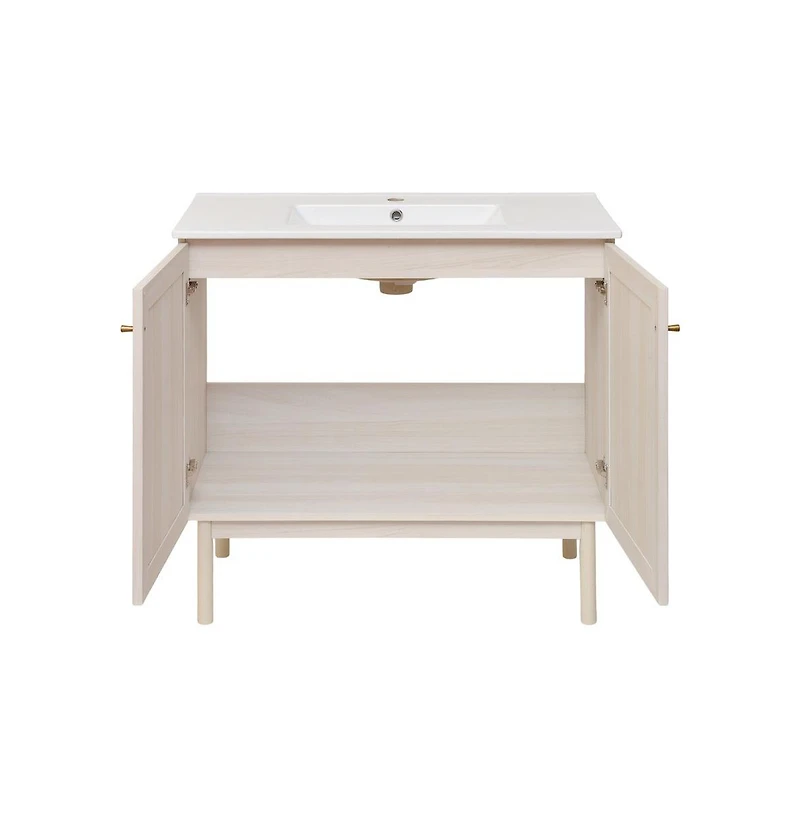 Swiss MadisonClasse 36" Freestanding Bathroom Vanity in White Oak with Sink Top