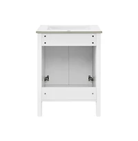Swiss Madison Bastille 24" Freestanding Bathroom Vanity in White with Sink Top