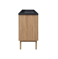 Swiss Madison60" Freestanding Bathroom Vanity, 3-Hole Widespread Double Basin Sink Top