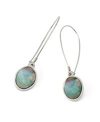 Robert Lee Morris Soho Black Lip Imitation Pearl Disc Dangle Earrings