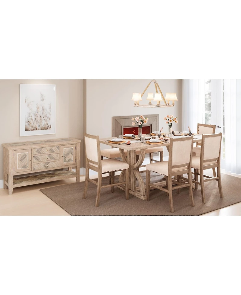 Jofran Fairview Transitional 52" Backless Upholstered Counter Height Bench