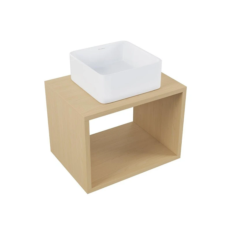 Swiss Madison Concorde 24" Wall-Mounted Bathroom Vanity in Natural Oak with Sink Top