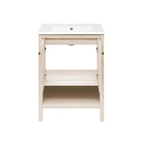 Swiss Madison Chateau 24" Freestanding Bathroom Vanity in White Oak with Sink Top