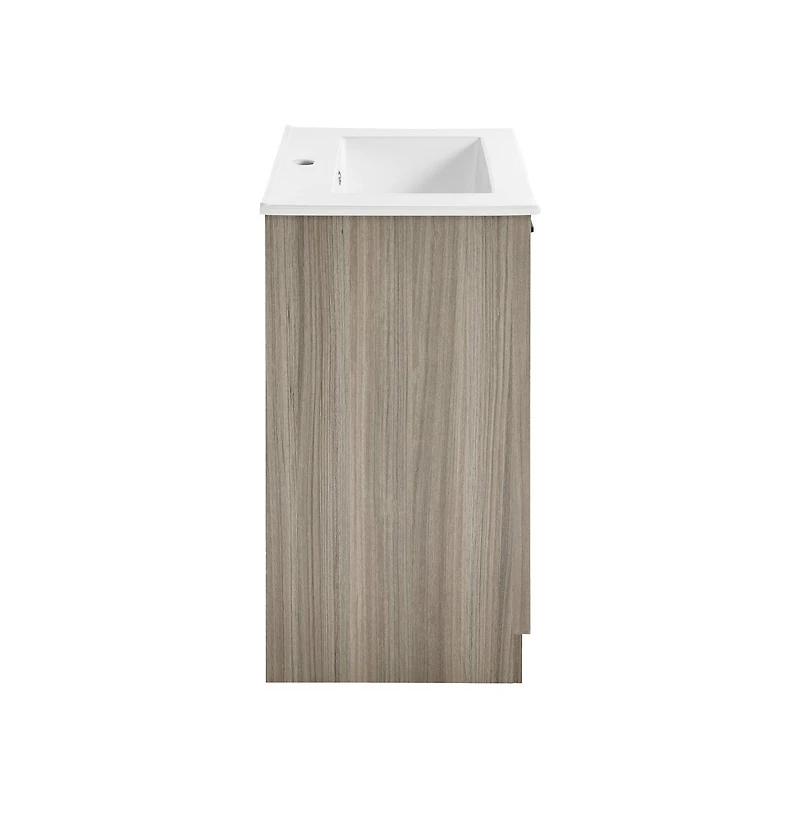 Swiss Madison Burdon 24" Freestanding Bathroom Vanity in Weathered Oak with Sink Top