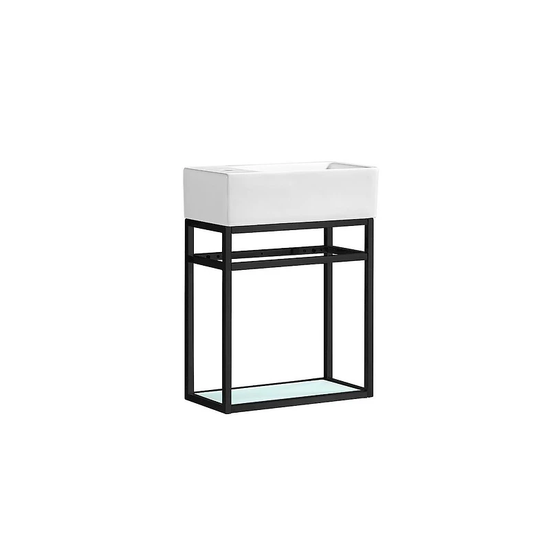 Swiss Madison Pierre 19.5 Single, Metal Frame, Open Shelf, Bathroom Vanity