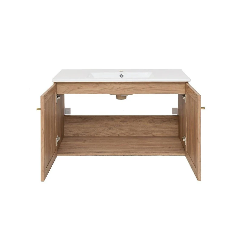Swiss Madison Classe 36" Wall-Mounted Bathroom Vanity in Oak