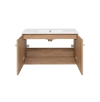 Swiss Madison Classe 36" Wall-Mounted Bathroom Vanity in Oak