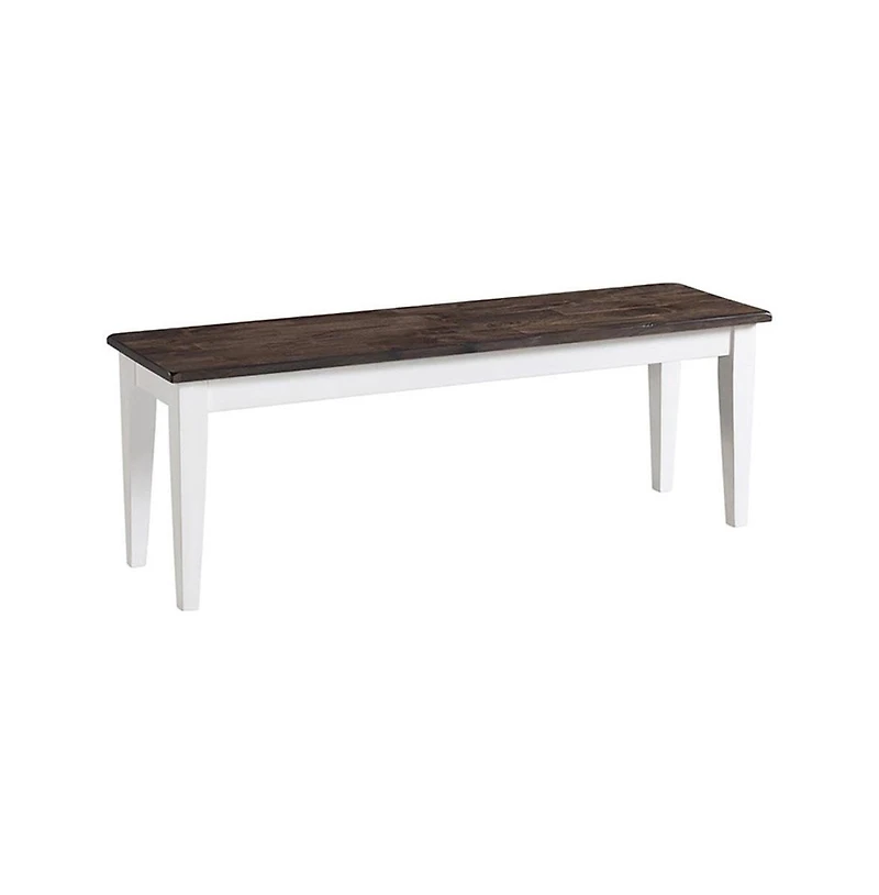 Intercon Bench, Backless w/Wood Seat in Gray & White