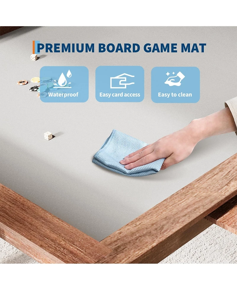 Gaomon Board Game Table 2-in-1 Convertible with Removable Top Play Mat 6 Cup Holders and Hobby Trays Recessed Surface Hidden Storage for 4-6 Players