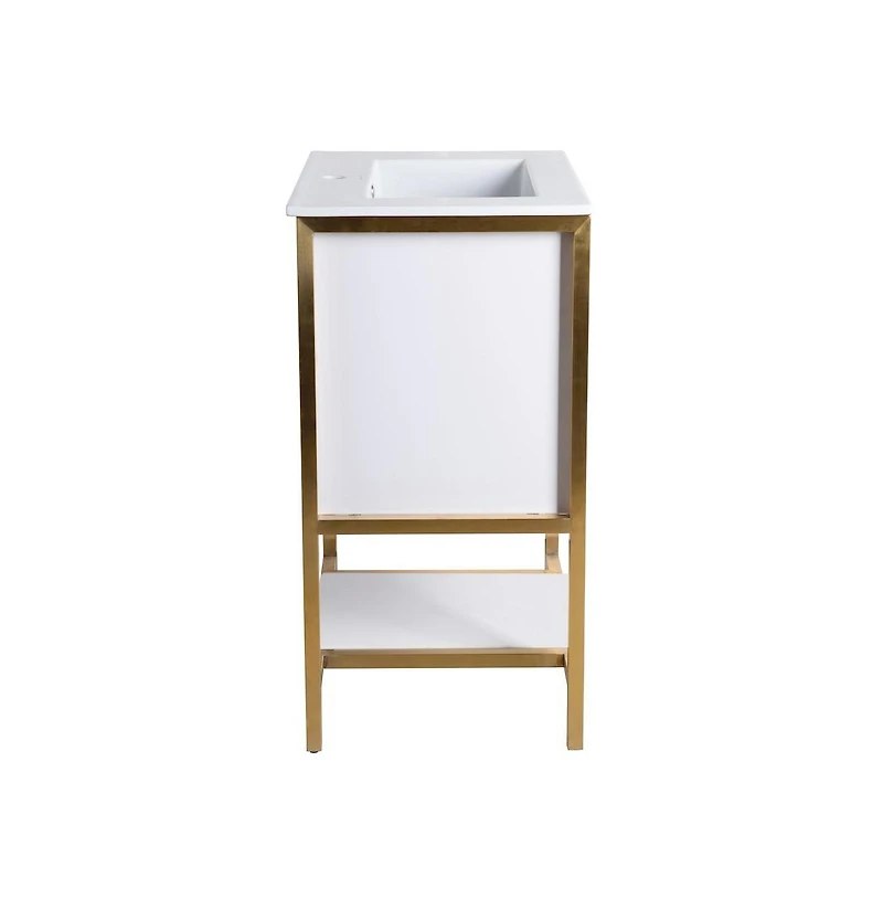 Swiss Madison Marseille 24" Bathroom Vanity in White and Brushed Gold