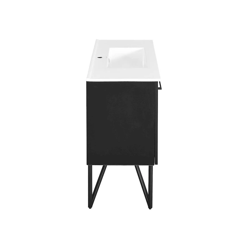 Swiss Madison Annecy 36" Freestanding Bathroom Vanity in Phantom Black with Sink Top