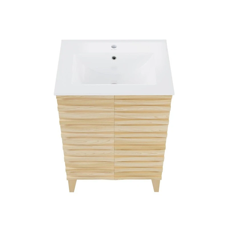 Swiss Madison Cascade 24" Bathroom Vanity in Natural Oak