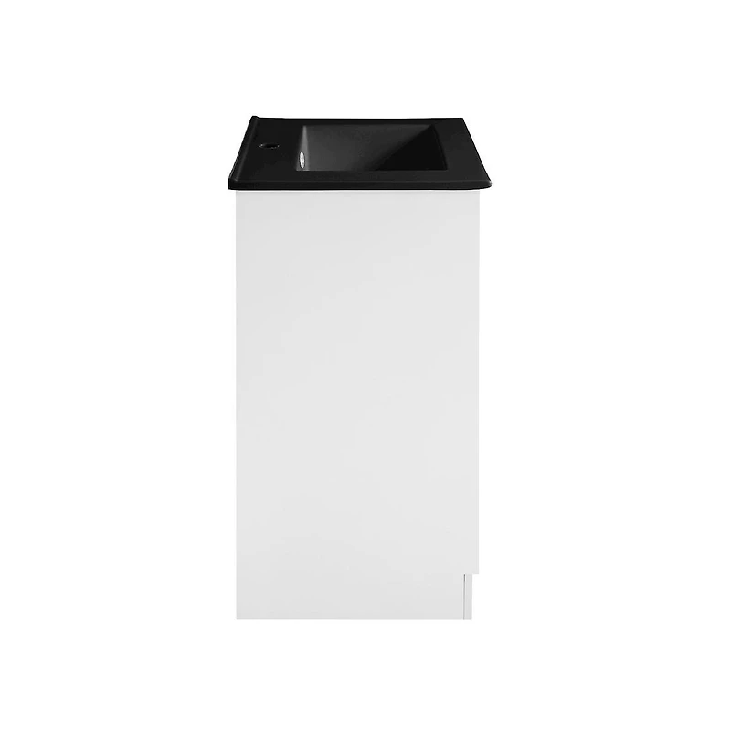 Swiss MadisonBurdon 24 in. Brown Bathroom Vanity With Black Ceramic Sink Top