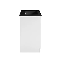Swiss MadisonBurdon 24 in. Brown Bathroom Vanity With Black Ceramic Sink Top