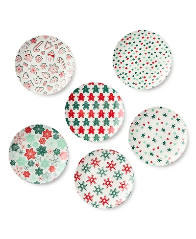 Certified International Holiday Spruce Salad Plates, Set of 6