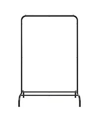 Slickblue Freestanding Clothing Rack with Hanging Rod and Storage Shelf for Bedroom and Laundry Room