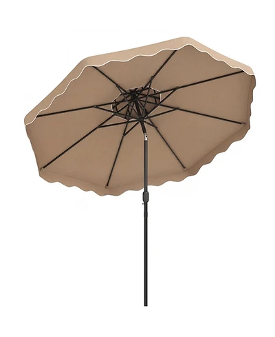 Sugift Outdoor Patio Umbrella with Push Button Tilt Crank Lift and Vented Top