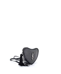 Pre-Owned Saint Laurent Small Love Heart Tassel Chain Bag Studded Leather