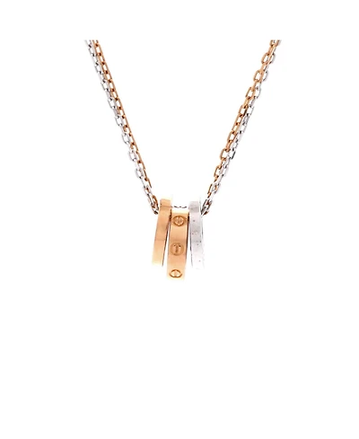 Pre-Owned Cartier Love 3 Ring Pendant Necklace