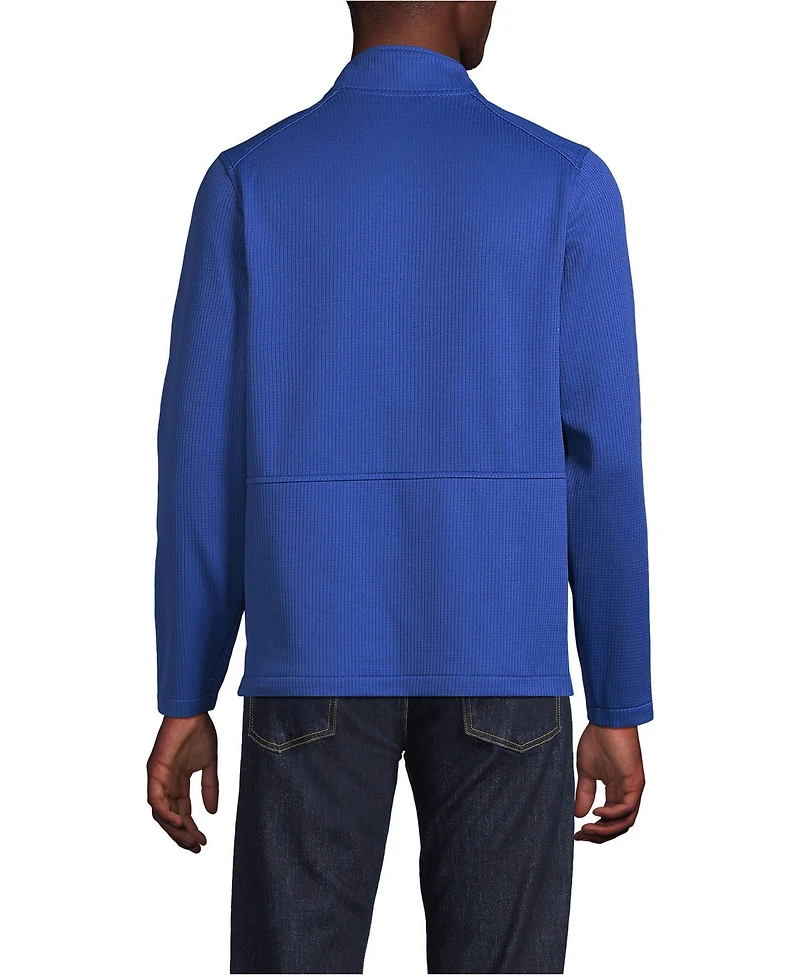 Lands' End Women's School Uniform Unisex Grid Tech Snapneck Pullover Shirt