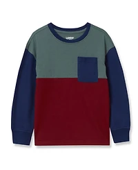 Lands' End Boys Long Sleeve Color Block Shirt