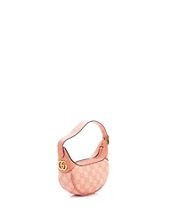 Pre-Owned Gucci Mini Ophidia Half Moon Bag Gg Canvas with Leather