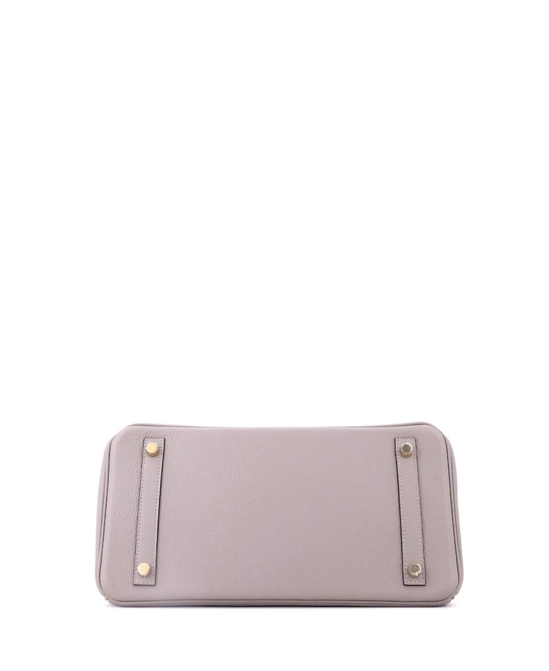 Pre-Owned Hermes Birkin 30 Handbag Grey Novillo with Gold Hardware
