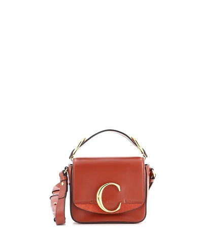 Pre-Owned Chloe Mini C Flap Bag Leather
