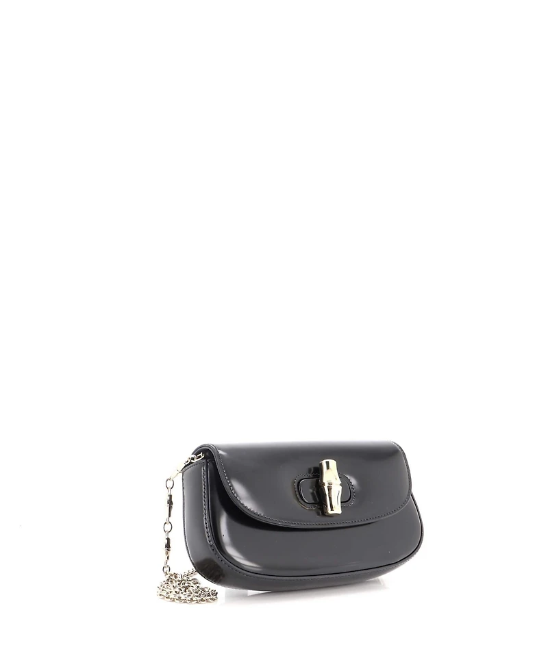 Pre-Owned Gucci Small Bamboo Night Chain Clutch Leather