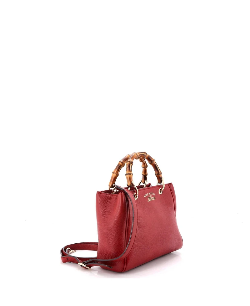 Pre-Owned Gucci Mini Bamboo Shopper Tote Leather