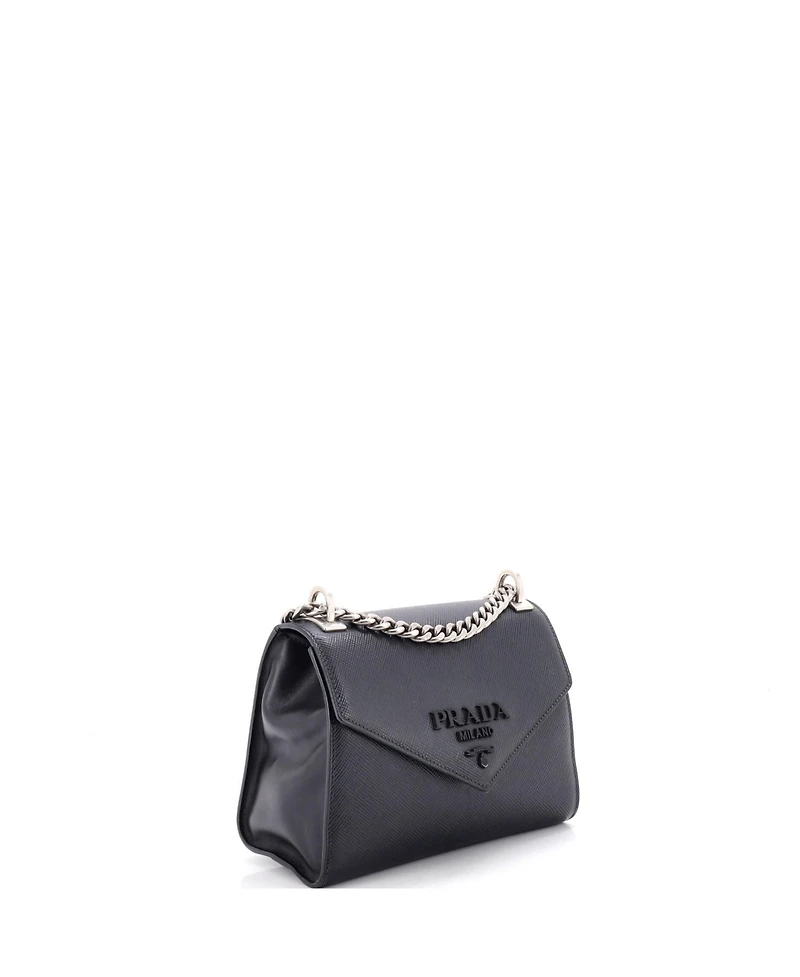 Pre-Owned Prada Small Monochrome Shoulder Bag Saffiano Leather