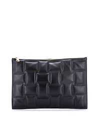 Pre-Owned Bottega Veneta Cassette Zip Clutch Embossed Padded Leather