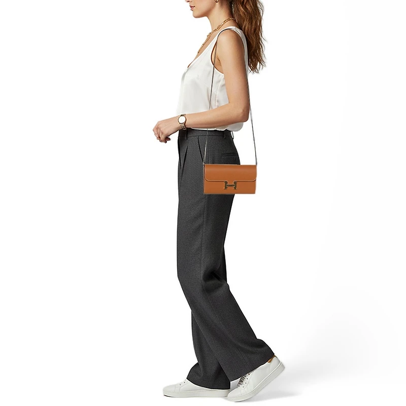 Pre-Owned HERMES Women's Constance Natural Epsom Leather To Go Wallet