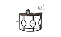 Slickblue 43" Industrial Half Moon Console Table for Entryway