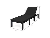 Boyel Living Patio Rattan Height Adjustable Lounge Chair with 2 Set of Cushion Cover
